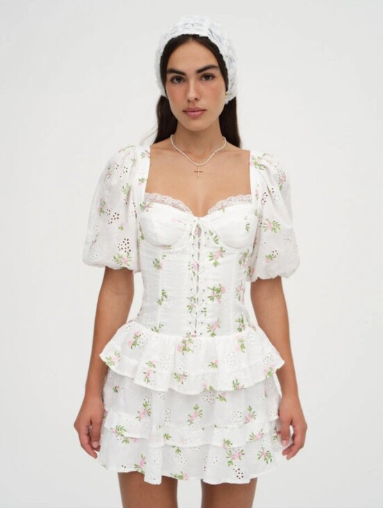 For Love And Lemons Dresses & Skirts - For Love & Lemons Kinsley Eyelet Mini Dress Sz M